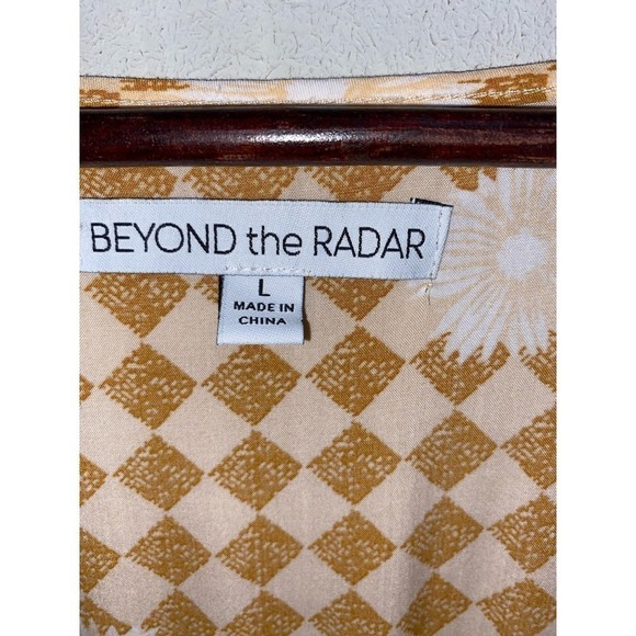 White Daisies/Orange Checkers high-low Cutout dress by beyond the radar Sz L￼ - Picture 3 of 6